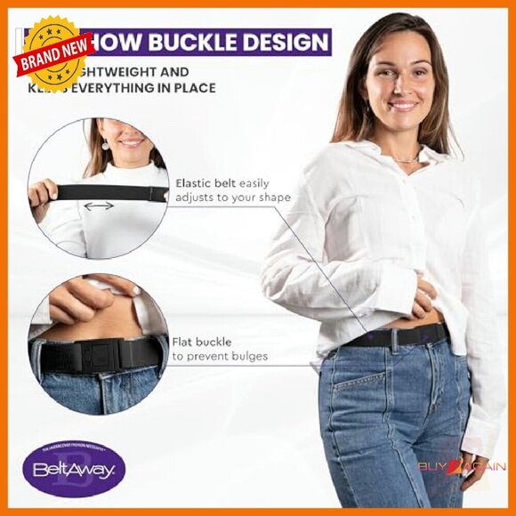 Adjustable Elastic No Show Belt for Women - Stretch Flat Buckle main image 7